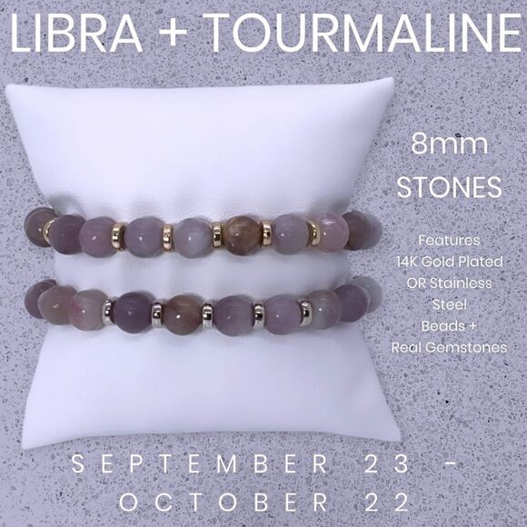 NWT Wool + Pepper Co. Libra + Tourmaline Bracelet - Zodiac x Gemstone Collection - Picture 1 of 9